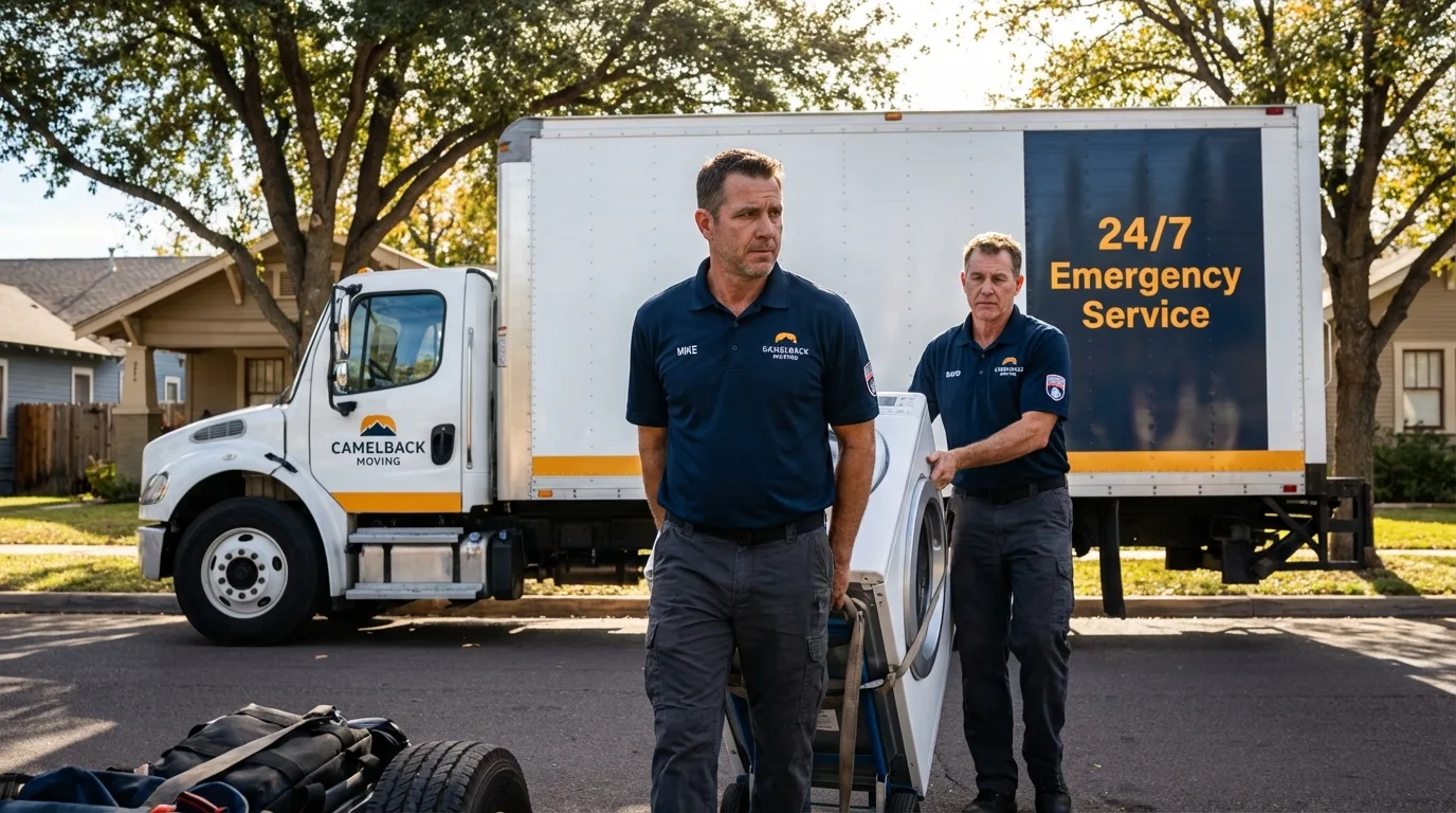 CamelBack Moving crew loading furniture in South Houston, TX
